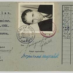Membership Card - Issued to Vojislav Stojkovic, Ravna Gora, 1948