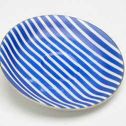 Saucer - Nathco Chinaware, Blue & White Stripe, circa 1957