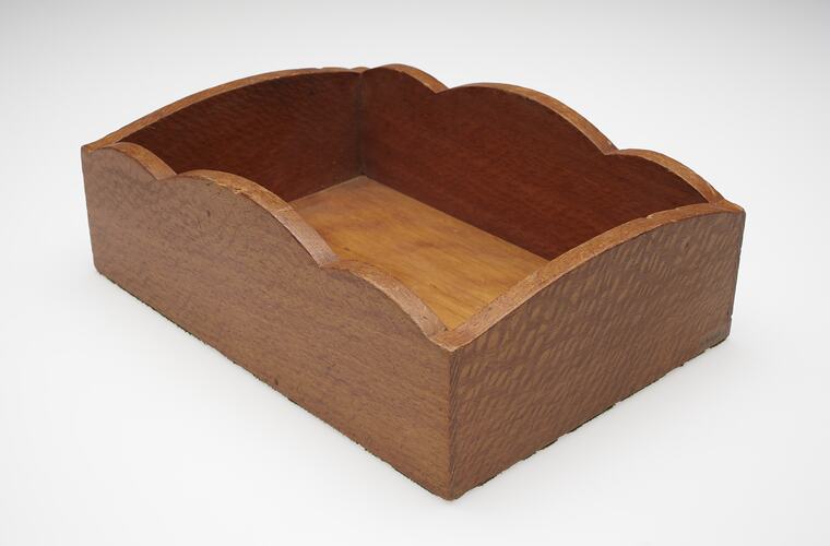 Box - Adolph Bruhn & Son, Wood & Green Felt, circa 1970-1990
