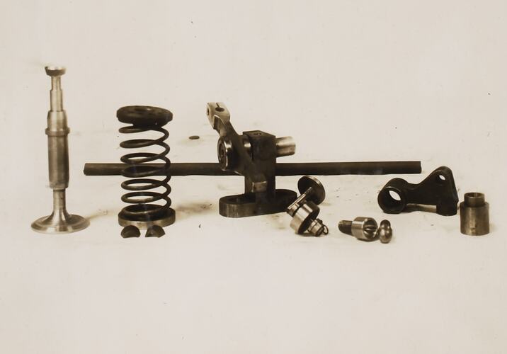 Photograph - Crankless Engines (Australia) Pty Ltd, Eight Cylinder Petrol Engine Components, Fitzroy, Victoria, 1921
