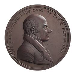 Medal - Indian Peace Medal, President John Quincy Adams, United States of America, 1825