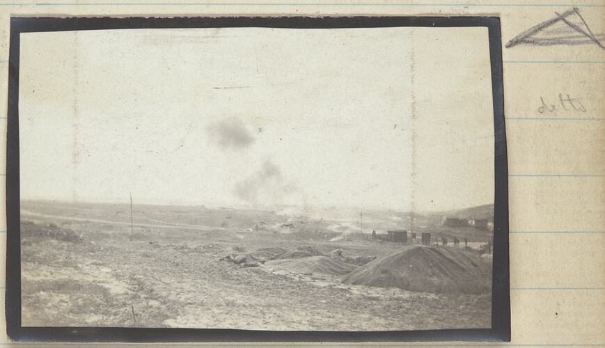 Naval Guns Firing, Quarry Siding, Somme, France, Sergeant John Lord, World War I, 1916