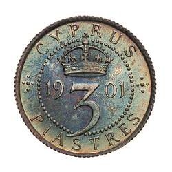 Proof Coin - 3 Piastres, Cyprus, 1901