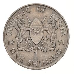Coin - 1 Shilling, Kenya, 1971