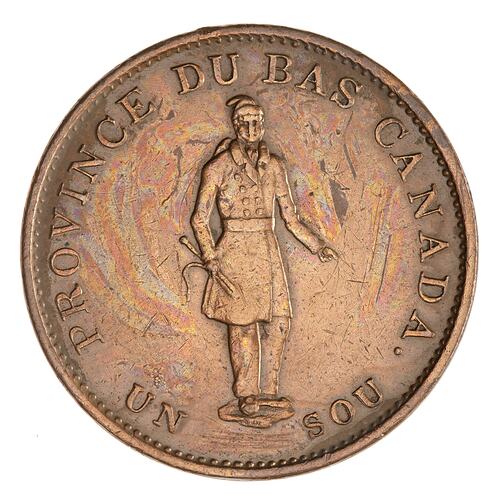 Token - 1/2 Penny, City Bank, Lower Canada, Canada, 1837