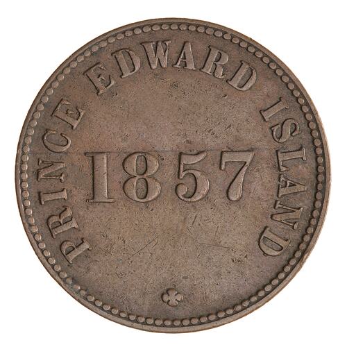 Token - 1 Cent, Prince Edward Island, Canada, 1857