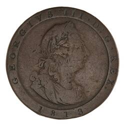 Coin - 1 Penny, Isle of Man, 1813