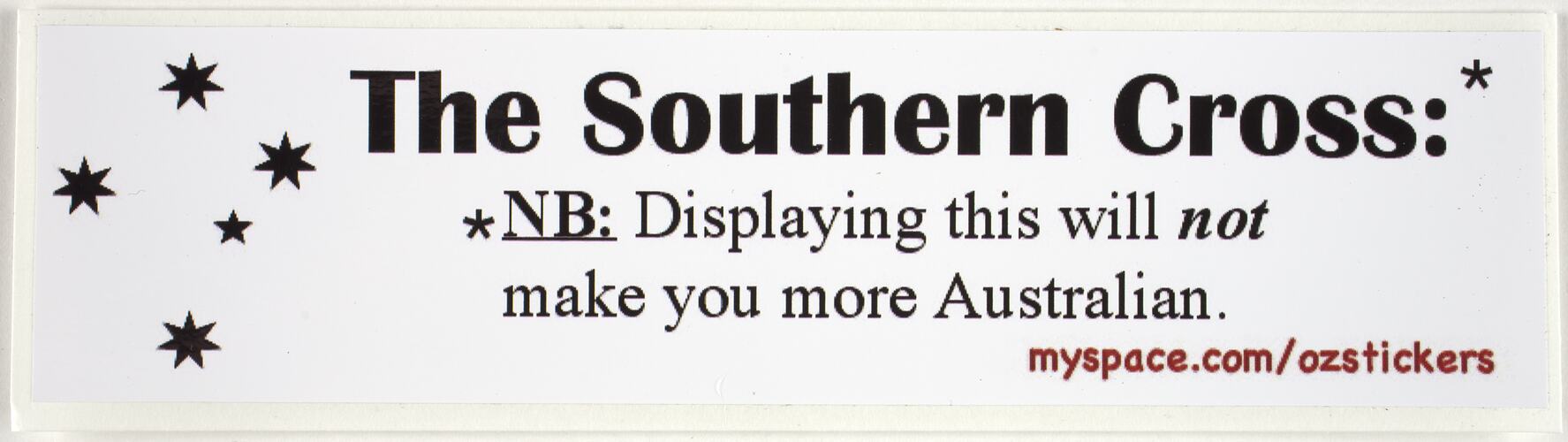 Sticker - 'The Southern Cross', Australians Against Racism & Discrimination