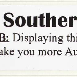 Sticker - 'The Southern Cross', Australians Against Racism & Discrimination