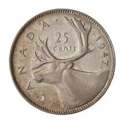 Coin - 25 Cents, Canada, 1947