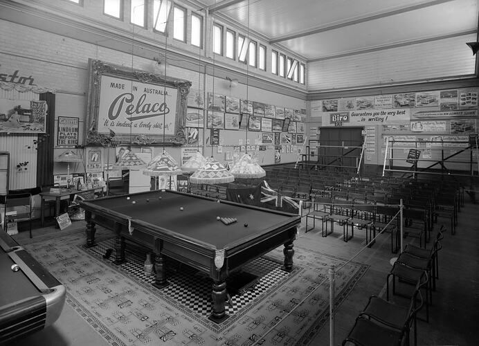 Billiard Room, Exhibition Building Annexe, Carlton, Victoria, 1955