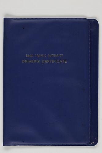 Road Traffic Authority Driver's Certificate Cover, 1980s