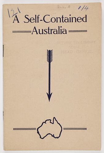 Booklet - H. V. McKay, 'A Self-Contained Australia', 1921