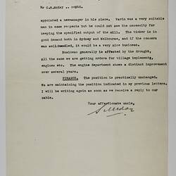 Letter - S. McKay, to Cecil McKay, Local Business News, 23 Oct 1925