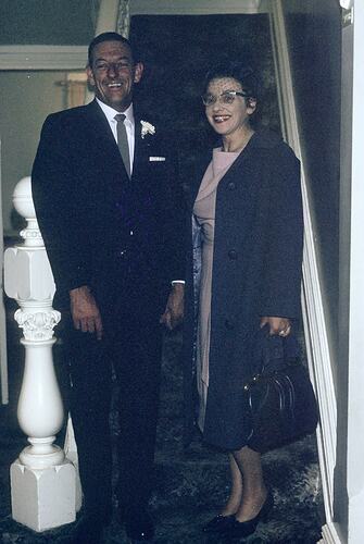 Ian Black & Hope Macpherson Leaving Their Wedding Reception, Victoria, 2 Apr 1965