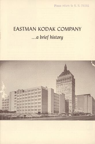 Booklet - Eastman Kodak Company, 'Eastman Kodak Company, A Brief History', Rochester
