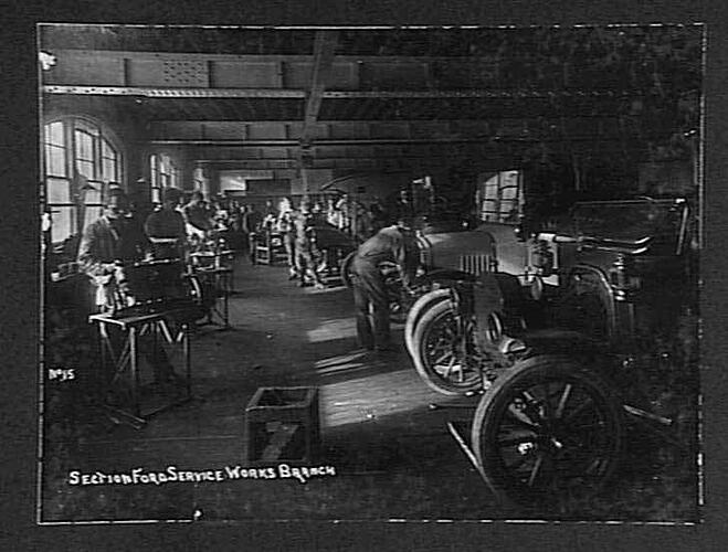 [Ford service works branch, Melbourne, 1920.]