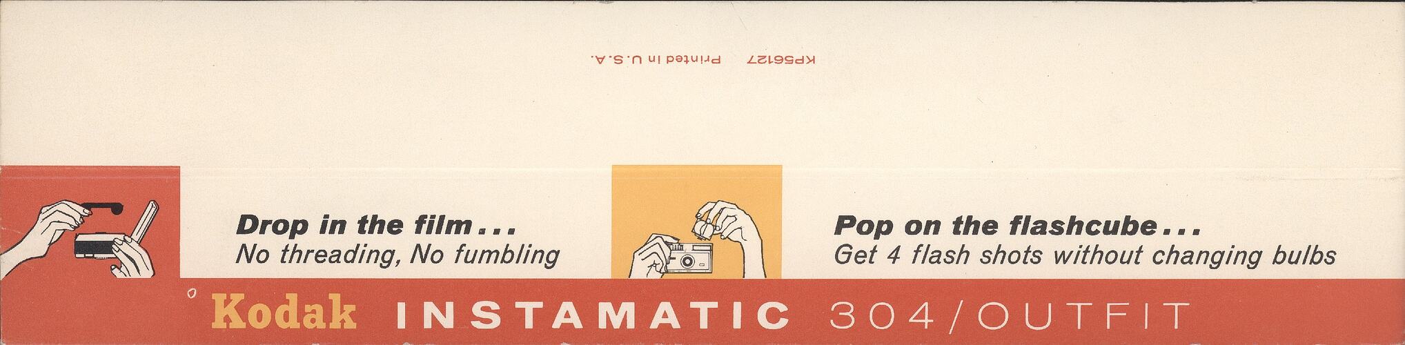 Label - Eastman Kodak Company, 'Kodak Instamatic 304 Outfit', 1965