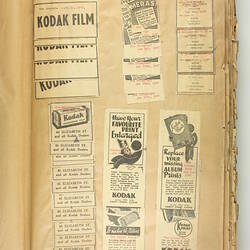 Scrapbook - Kodak Australasia Pty Ltd, Advertising Clippings, 'Advertising Dept. Clippings Newspapers 1947. Monthly Circulation', Sydney, 1947