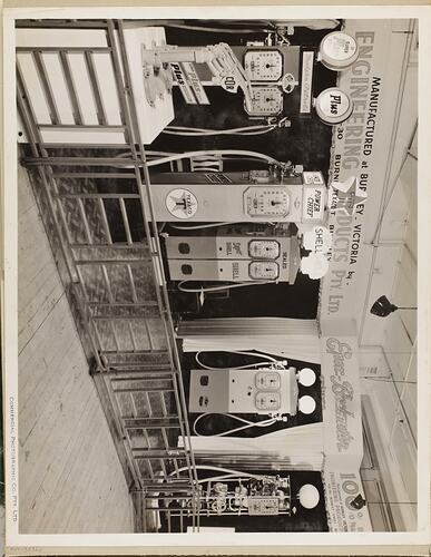 Monochrome photograph of an electrical petrol pump display,