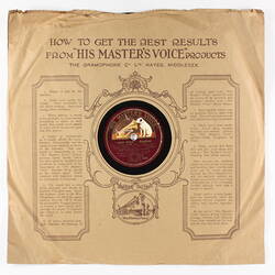 Disc Recording - The Gramophone Co. Ltd., Double-Sided, "New Moon" and "Wake Up and Dream", Date Unknown