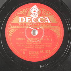 Disc Recording - The Decca Record Co. Ltd., Double-Sided, 'Brahms: Symphony No. 4 In E Minor, Op. 98', 1st Movement &  4th Movement, Unknown Date