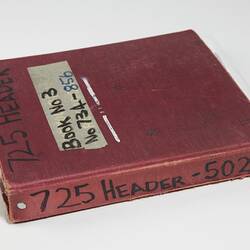 Photograph Album of harvesting equipment.