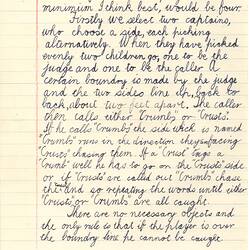 Document - Robert Oxwell, to Dorothy Howard, Description of Chasing Game 'Crumbs & Crusts', 24 Mar 1955