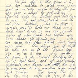 Document - Kerry Taylor, to Dorothy Howard, Description of Chasing Game 'French & English', 25 Mar 1955