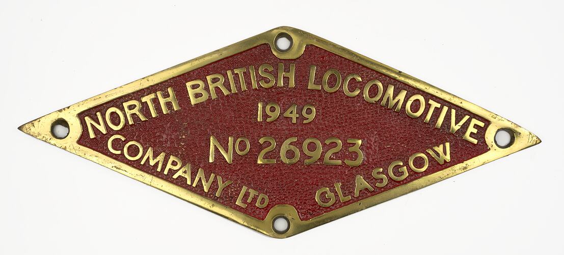 Locomotive Builders Plate - North British Locomotive Co., 1949