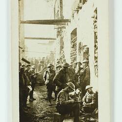 Cigarette Card - 'In the Old Barracks at Ypres', Official World War I Photograph, Magpie Cigarettes, circa 1922