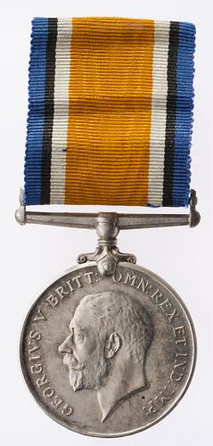 Medal - British War Medal, Great Britain, Private Stanley Frank Greves, 1914-1920 - Obverse