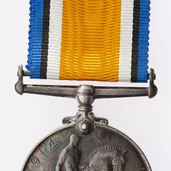 Medal - British War Medal, Great Britain, 2nd Lieutenant W. Jenkin, 1914-1920 - Reverse