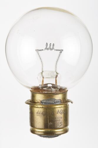 Electric Lamp - Tungsten Filament, Coiled-Coil, Gas-Filled, Siemens, England, 1940s