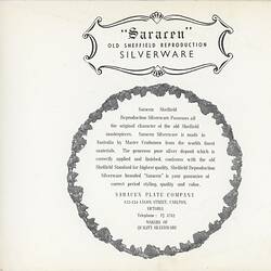Catalogue - Saracen Plate Company, Silverware Products, Carlton, circa1959-1960