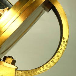 Gold metal chronometer, detail of rear.