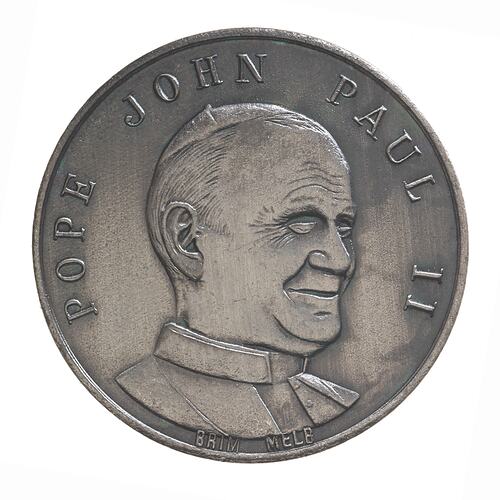 Medal - Visit of Pope John Paul II, Armstrong Shoe Mart, Frankston, Victoria, Australia, 1986