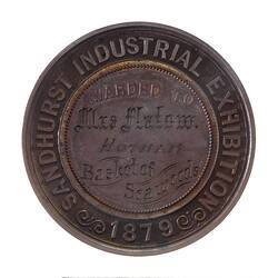 Medal - Sandhurst Industrial Exhibition, Bronze Prize, Victoria, Australia, 1879