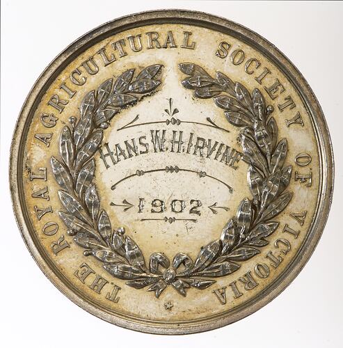 Medal - Royal Agricultural Society of Victoria Silver Prize, 1902 AD
