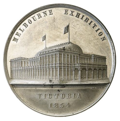 Medal - Melbourne Exhibition Prize Trial Strike in White Metal, 1854 AD