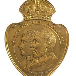 Medal - Coronation of King Edward VII & Queen Alexandra Commemorative, Specimen, Mayor of Melbourne, Australia, 1902