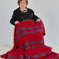 Efstathia (Effie) Spiropoulos with her blanket