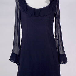 Dress - Prue Acton, Evening Mini, Black Rayon, circa 1965