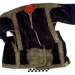 Coat - Embroidered Purple Velvet