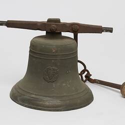 Metal bell, with a metal ringer for striking the bell.
