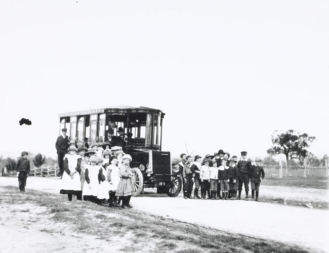 Negative - Victorian Railways No.1 Steam Bus, Victoria, circa 1901