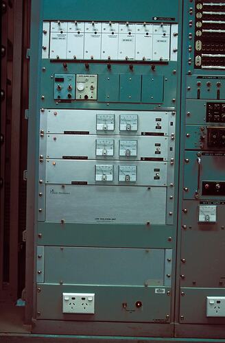 Radio equipment in cabinets. Melbourne Coastal Radio Station, Cape Schanck, Victoria