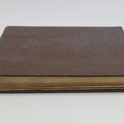 Brown cloth bound book.