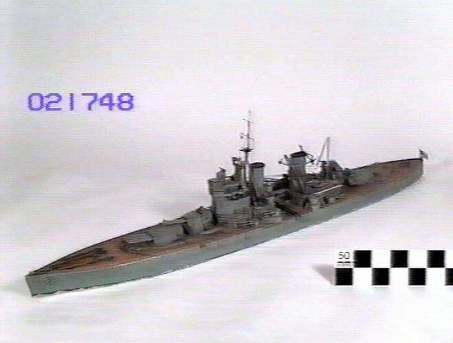 Model of battleship.