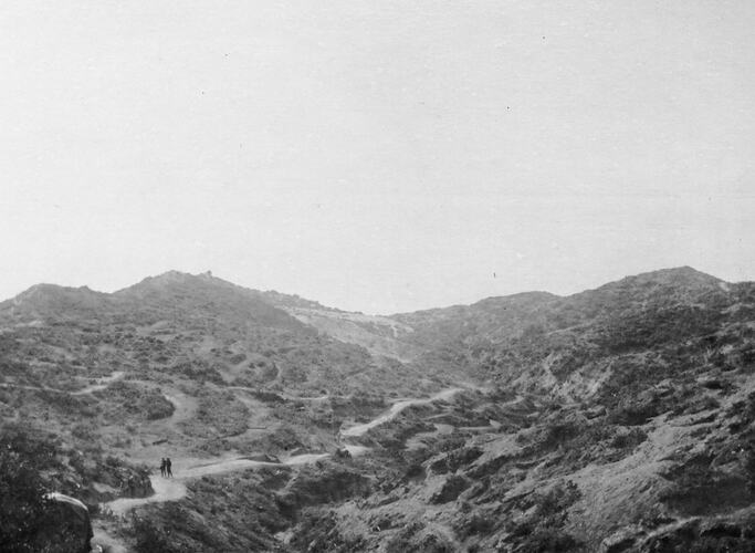 Australian Gully, Anzac, 1915 with mountain track